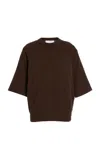 Michael Kors Oversized Cashmere Tee In Brown