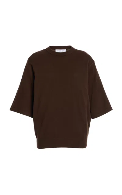Michael Kors Oversized Cashmere Tee In Brown