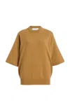 Michael Kors Oversized Cashmere Tee In Brown