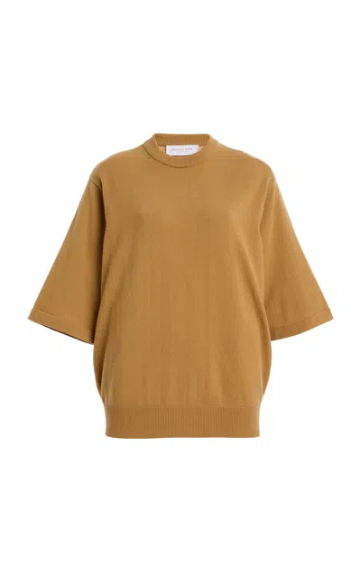 Michael Kors Oversized Cashmere Tee In Brown