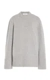 Michael Kors Oversized Cashmere Tunic Top In Grey