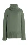 Michael Kors Oversized Cashmere Turtleneck Sweater In Green