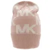Michael Kors Oversized Chess Cuff Logo Jacquard Beanie