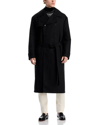 Michael Kors Oversized Cotton Trench Coat In Black