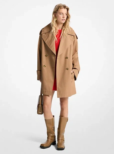 Michael Kors Oversized Cotton Twill Trench Coat In Brown