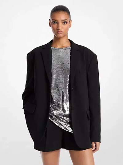 Michael Kors Oversized Crepe Blazer In Black