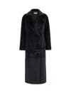 Michael Kors Oversizeddb Fx Furcoat In Blue