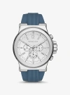 MICHAEL KORS OVERSIZED DYLAN SILVER-TONE AND SILICONE WATCH