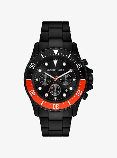 Michael Kors Oversized Everest Black-tone Watch In Red