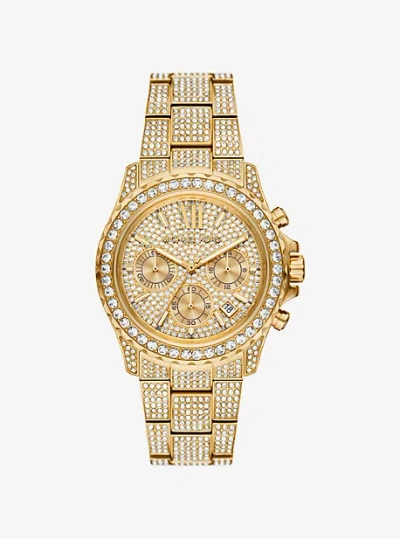 Michael Kors Oversized Everest Pavé Gold-tone Watch