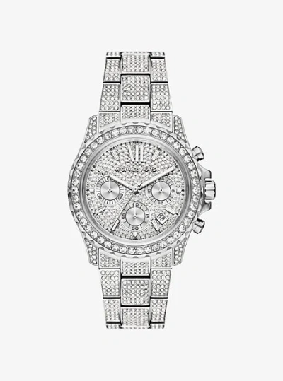 Michael Kors Oversized Everest Pavé Silver-tone Watch