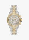 Michael Kors Oversized Everest Pavé Two-tone Watch In Metallic