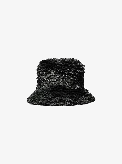 Michael Kors Oversized Hand-stitched Fringe Bucket Hat