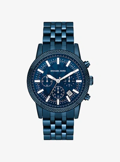 Michael Kors Oversized Hutton Blue-tone Watch