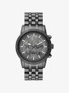 Michael Kors Oversized Hutton Gunmetal Watch In Grey