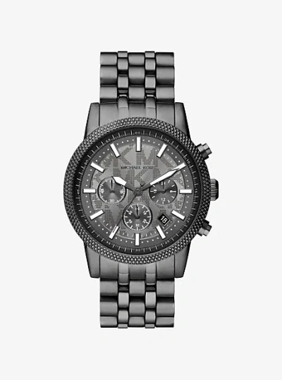 Michael Kors Oversized Hutton Gunmetal Watch In Grey