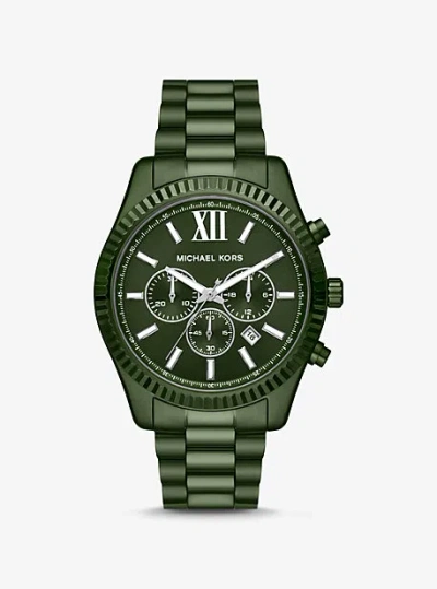Michael Kors Oversized Lexington Green-tone Watch