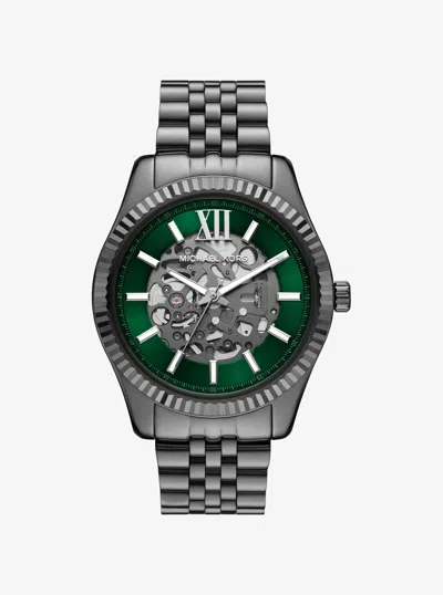 Michael Kors Oversized Lexington Gunmetal Watch In Multi