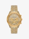 Michael Kors Oversized Lexington Pavé Gold-tone Watch In Gold