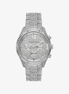 Michael Kors Oversized Lexington Pavé Silver-tone Watch In Metallic
