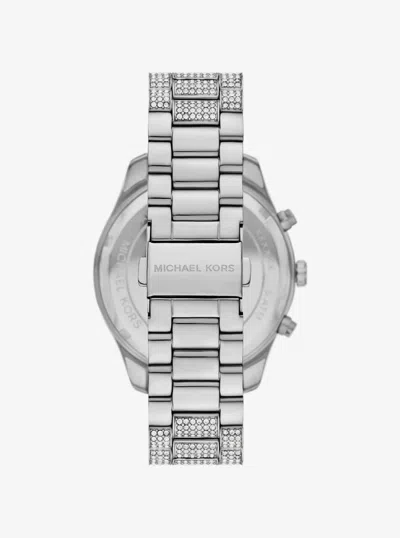 Michael Kors Oversized Lexington Pavé Silver-tone Watch In Neutral