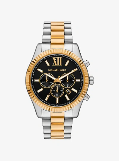 Michael Kors Oversized Lexington Two-tone Watch In Silver