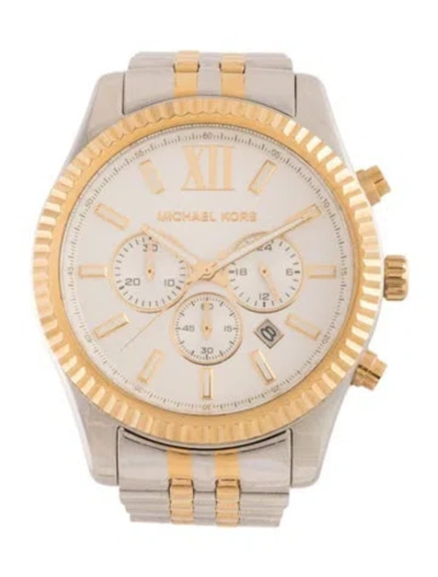 Pre-owned Michael Kors Oversized Lexington Watch, 45mm In Multicolor