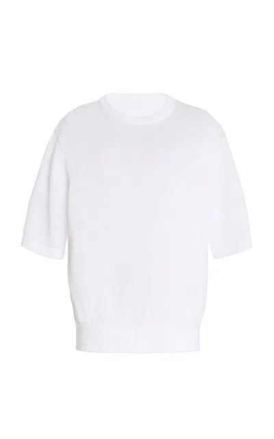 Michael Kors Oversized Linen-cotton Tee In White