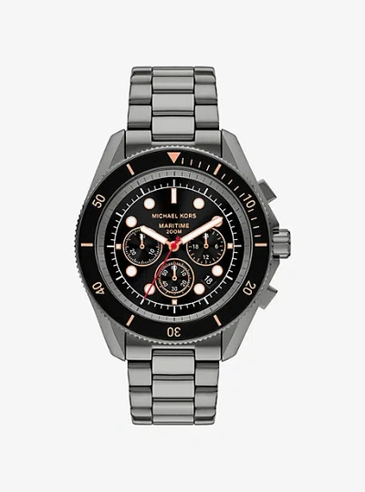 Michael Kors Oversized Maritime Gunmetal Watch In Grey