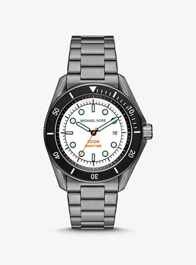 Michael Kors Oversized Maritime Gunmetal Watch In Grey