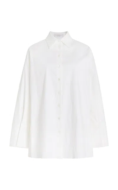Michael Kors Oversized Organic Stretch-cotton Shirt In White