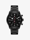 Michael Kors Oversized Panorama Black-tone Watch In Black