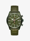 Michael Kors Oversized Panorama Olive-tone And Crocodile Embossed Leather Watch In Green