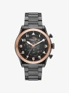 Michael Kors Oversized Panorama Two-tone Watch In Gray