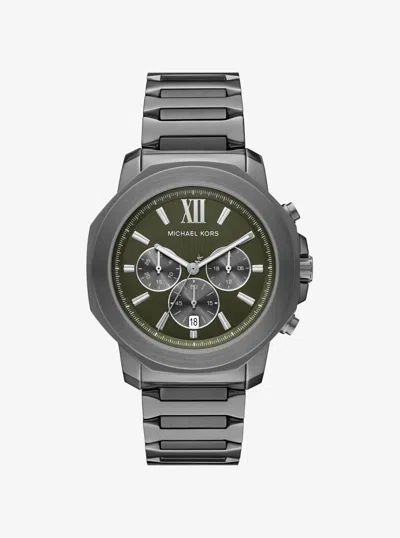 Michael Kors Oversized Prescott Gunmetal Watch In Gray