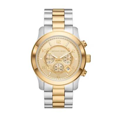 Michael Kors Oversized Runway Two-tone Mens Watch In Metallic