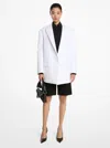 Michael Kors Oversized Stretch Cotton Blazer In White In White