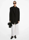 Michael Kors Oversized Wool And Cotton Gabardine Blazer In Black