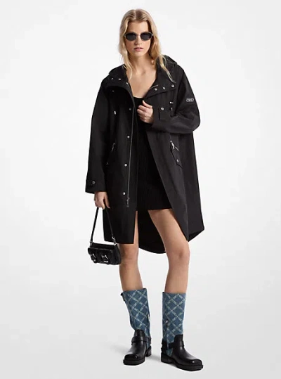 Michael Kors Oversized Woven Parka In Black