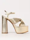 Michael Kors 140mm Alessia Pleated-knot Platform Sandals In Gold