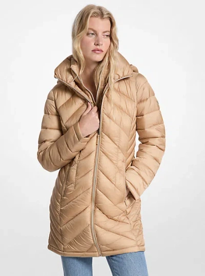 Michael Kors Packable Quilted Nylon Puffer Coat In Yellow