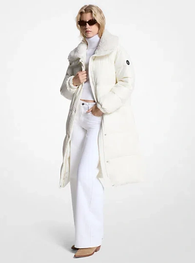 Michael Kors Packable Quilted Nylon Puffer Coat In White