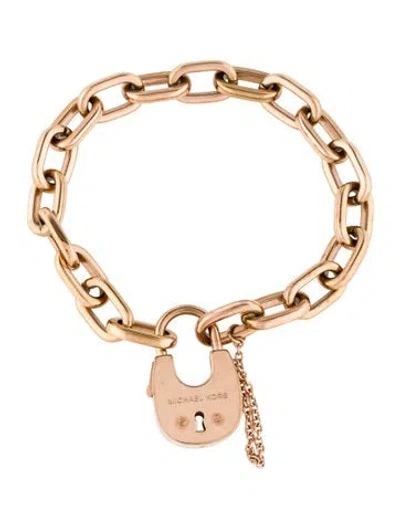 Pre-owned Michael Kors Padlock Charm Link Bracelet, 7.25" In Multi