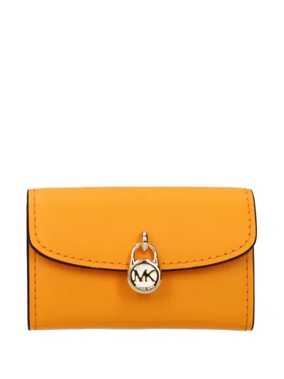 Michael Kors Padlock Leather Wallet In Red