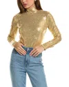 Michael Kors Collection Paillette Bodysuit In Gold
