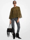 Michael Kors Paisley Print Georgette Tiered Blouse In Multi