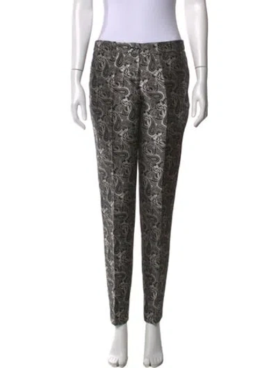 Pre-owned Michael Kors Paisley Print Straight Leg Pants In Neutral