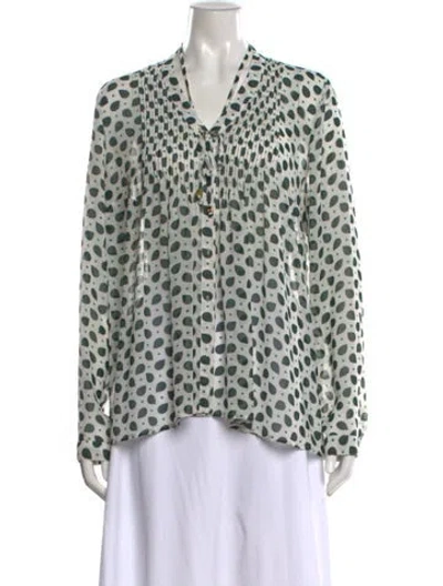 Pre-owned Michael Kors Paisley Print V-neck Blouse In Multicolor
