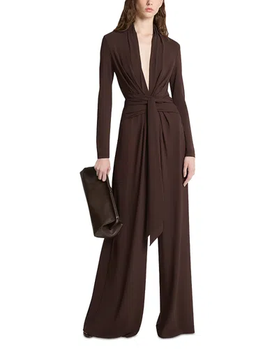 Michael Kors Palazzo Jumpsuit In Brown