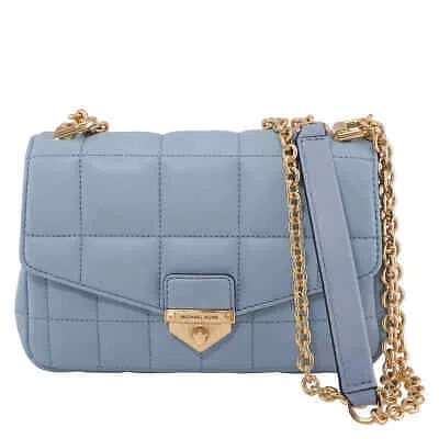 Pre-owned Michael Kors Pale Blue Soho Small Quilted Leather Shoulder Bag 30h0g1sl1t-487